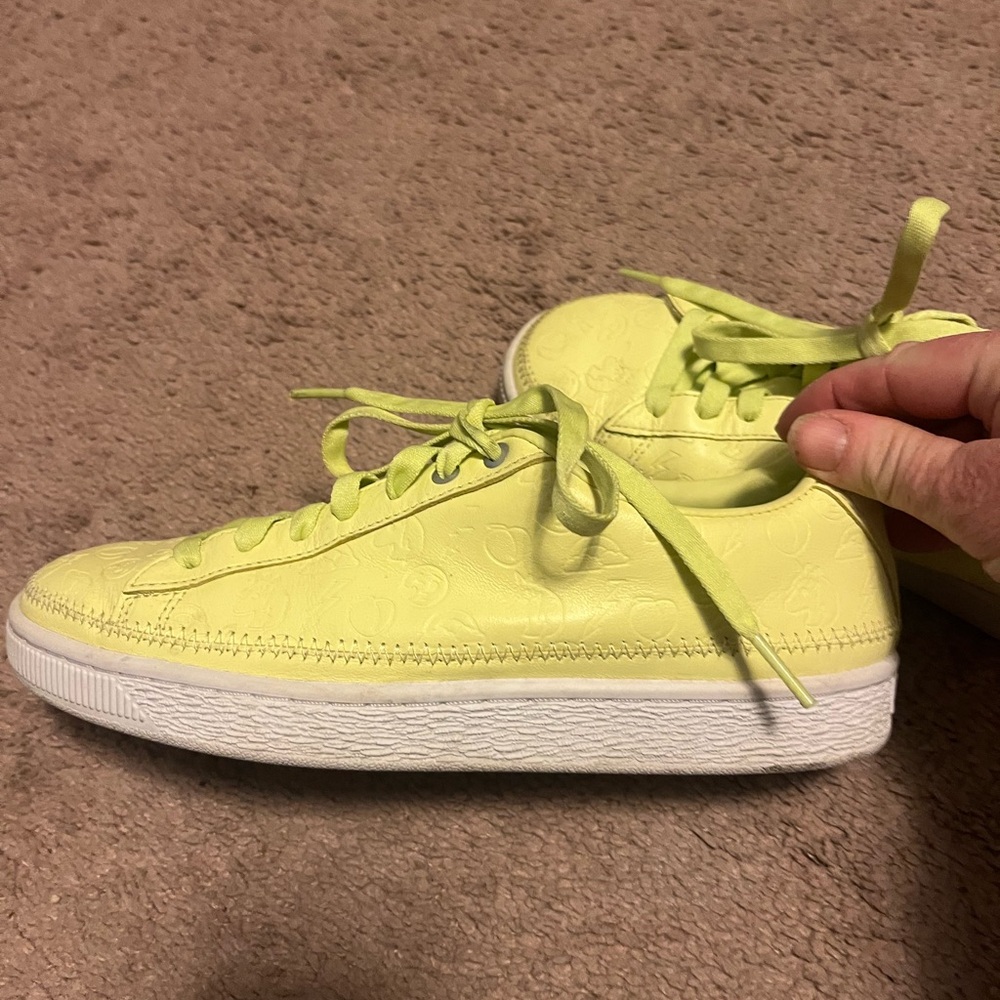 Pyma lemon lime yellow  emoji Sneakers with White Soles